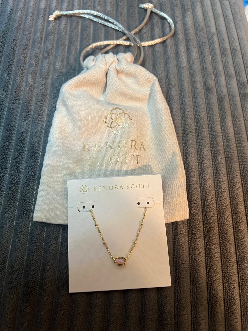 Kendra Scott Gold Necklace with Pink Stone